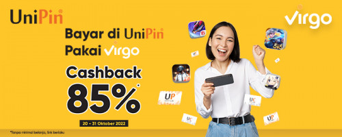 PROMO OKTOBER – Cashback Hingga 85% di UniPin Pakai Virgo!